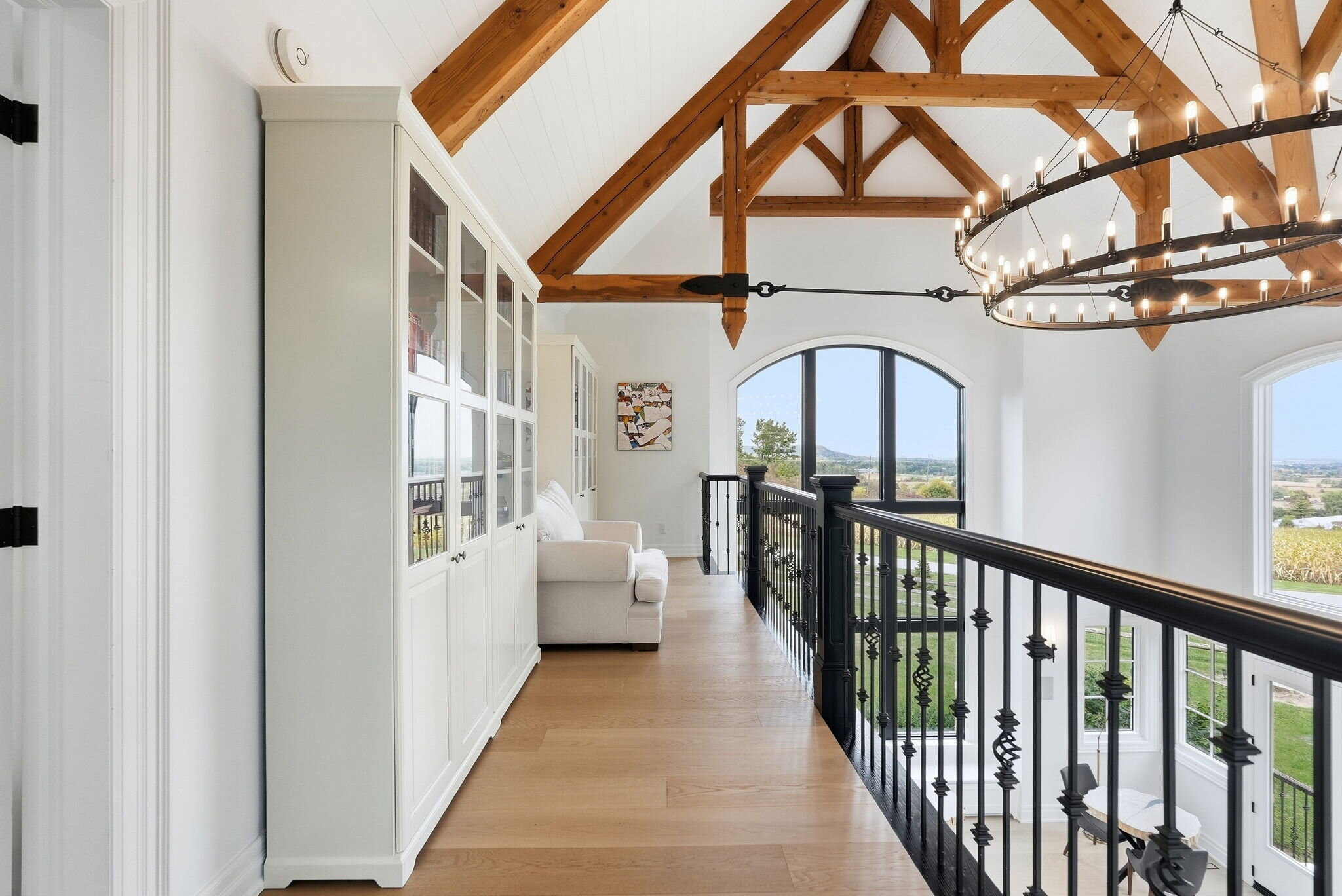 Upper loft walkway overlooking the great room